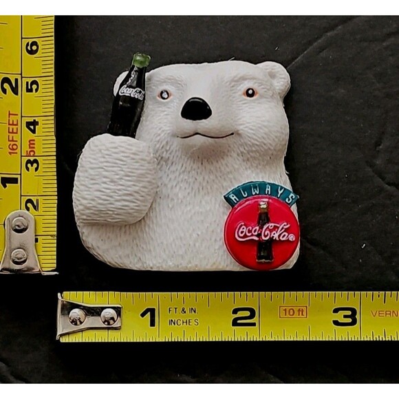 VINTAGE 1996 COCA-COLA 3D Polar Bear  & Bottle Caps COLLECTIBLE MAGNET LOT of 7 - Picture 12 of 16